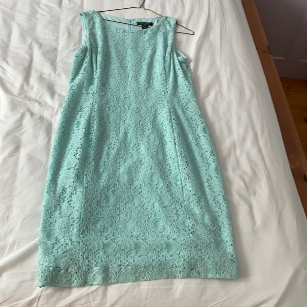Teal dress with flowers